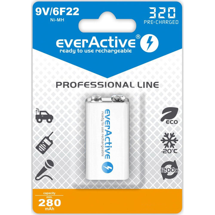 Battery R-9V everActive 6F22 / 9V Ni-MH 320 mAh - voltage: 8.4V,