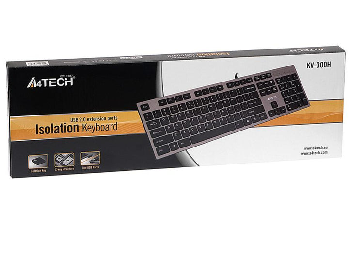 Keyboard KV-300H Slim USB Hub USB A4-Tech ultra flat