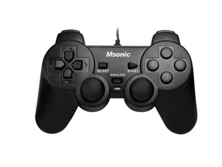 Msonic MN3329BK Rialaitheoir Cluiche Ríomhaire Wired Gamepad 10 Cnaipe USB Creathadh