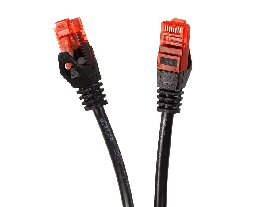 Cábla líonra UTP LAN CAT6, deireadh le plocóidí RJ45, dubh - 3m