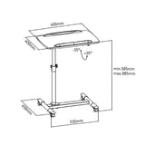 Maclean MC-671 Laptop Projector Desk Trolley Height Adjustment: 585-885mm Tilting +35° to -35° with Wheels