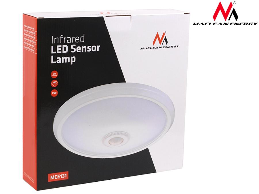 Maclean MCE131 Ceiling Ceiling Lamp with Sensor 12W Motion Detector Dusk to Dawn Detection Distance: max.6m