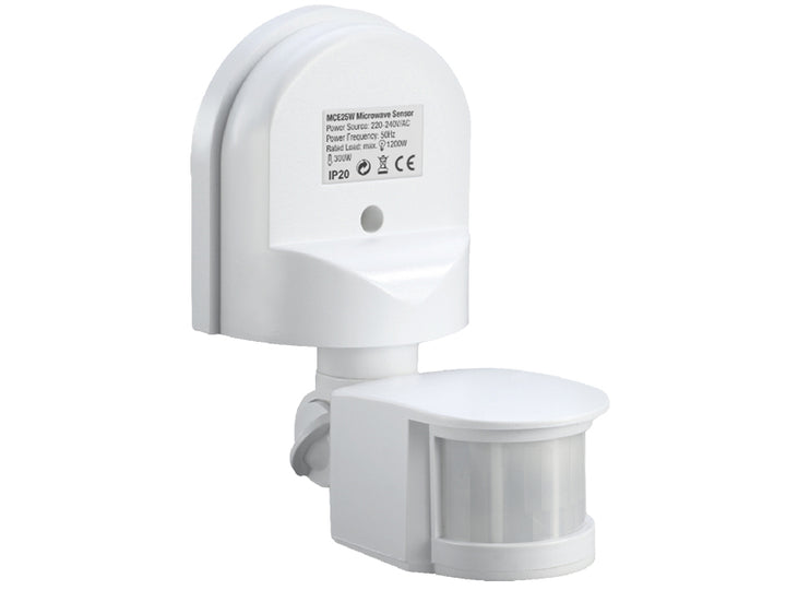 Maclean MCE25 Infrared Wall Motion Sensor Movement Detector Surface Mounted 180° 12m Dusk to Dawn