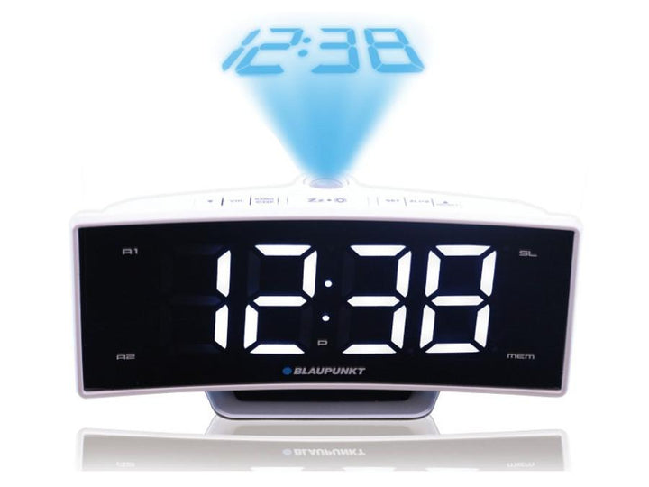 Blaupunkt CRP7WH LCD FM Radio Alarm Clock USB SD PLL Dimmer Function Projector