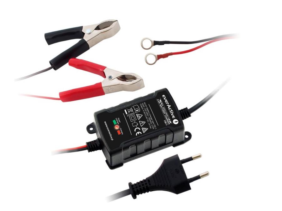 Luchtaire Ceallraí Gluaisteáin Chliste EverActive CBC-1 6V / 12V Glóthach AGM Luaidhe-Aigéad Uathoibríoch do Cheallraí In-athluchtaithe