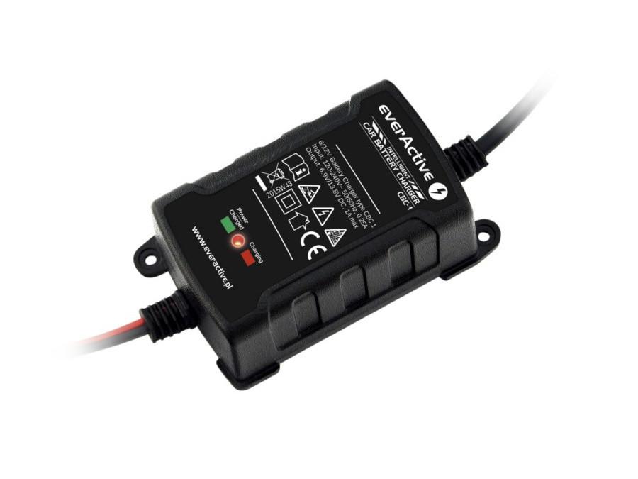 EverActive CBC-1 Intelligent Car Battery Charger 6V / 12V Gel AGM Lead-Acid Automatic for Rechargeable Batteries
