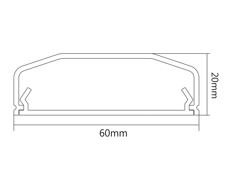 Cable cover strip Maclean MC-693 W 60x20x750mm Aluminum straight open and order