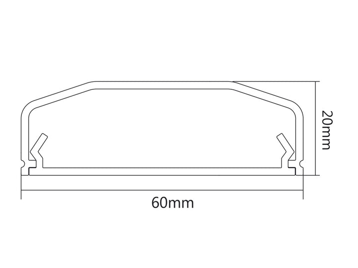 Cable cover strip Maclean MC-693 W 60x20x750mm Aluminum straight open and order