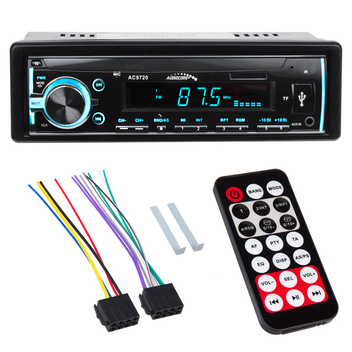 Bluetooth Car Stereo Raidió Audiocore AC9720 1 DIN Cianrialú MP3 / WMA / USB / RDS / SD ISO Ildath Cúlra Illumination Teicneolaíocht APT-X