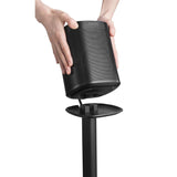 Maclean MC-896 Speaker Floor Stand Compatible with Sonos One and One SL Stand with Cable Management Holder Height Adjustable from 70 to 127 cm