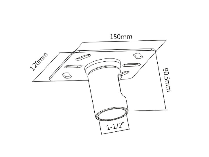 Ceiling Mounting Bracket - for installations on flat roof with load capacity of 50kg/110lbs