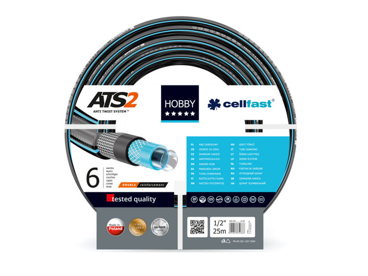 Cellfast 16-200 Hose Uisce Gairdín 1/2" 25m ATS2 6 Sraith