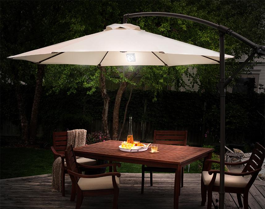 Maclean MCE124 Gairdín Parasol Gréine Lampa LED Dusk to Dawn Braiteoir