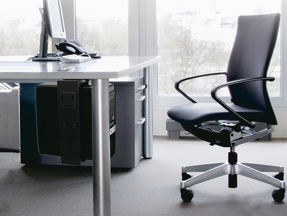 The MC-713 PC Holder Computer Under Desk Table Bracket Support Storage