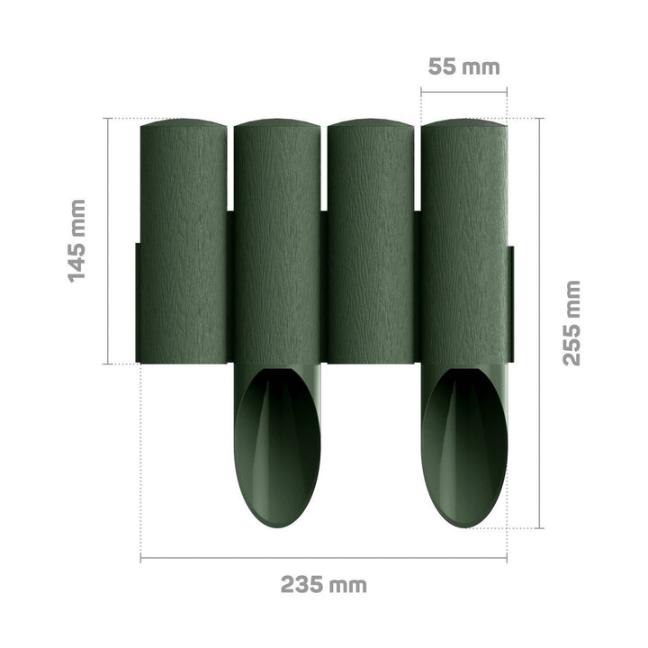 Cellfast Garden Palisade Lawn Edge Border 4 stakes 2.3m Green Weatherproof Sturdy