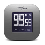 Greenblue GB524 Digital Magnetic Timer- Silver Countdown Stopwatch Magnet Back