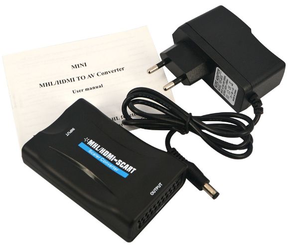 Tiontaigh SCART EURO CHUIG HDMI 1080 POWER