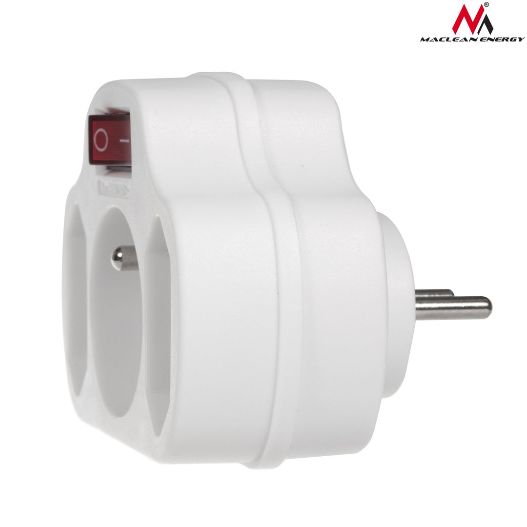 Maclean Energy MCE142 Power Outlet With Triple Switch White