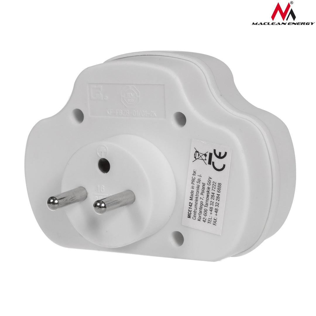 Maclean Energy MCE142 Power Outlet With Triple Switch White