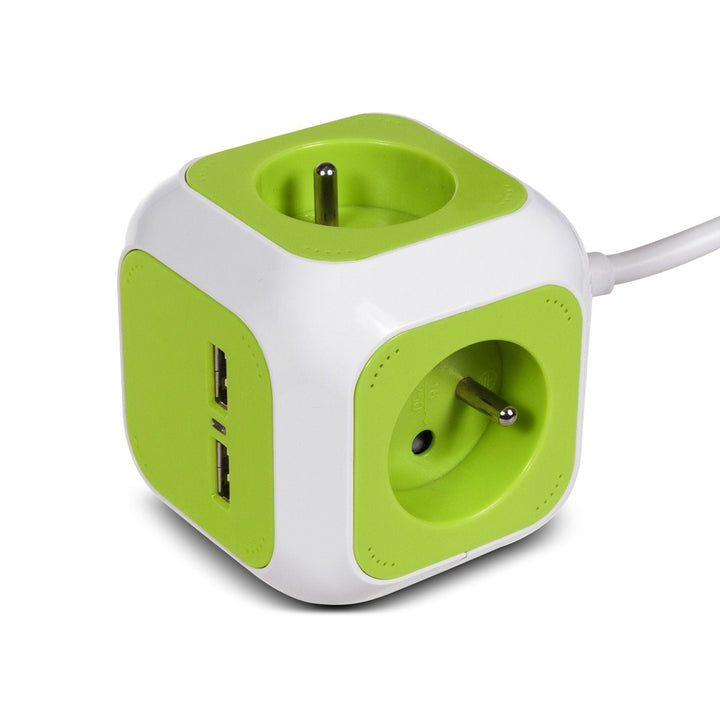 GreenBlue GB118 MagicCube 2xUSB 1.4m Cineál Francach Ilchumhachtaithe 2xUSB