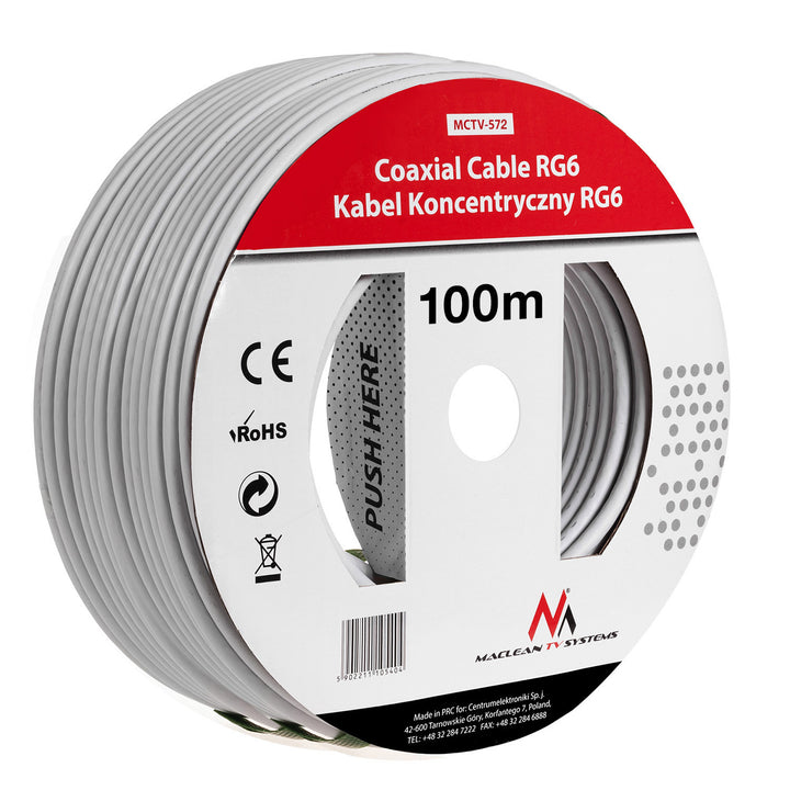 Maclean - MCTV-572 - Coaxial cable 1.0CCS RG6 100M