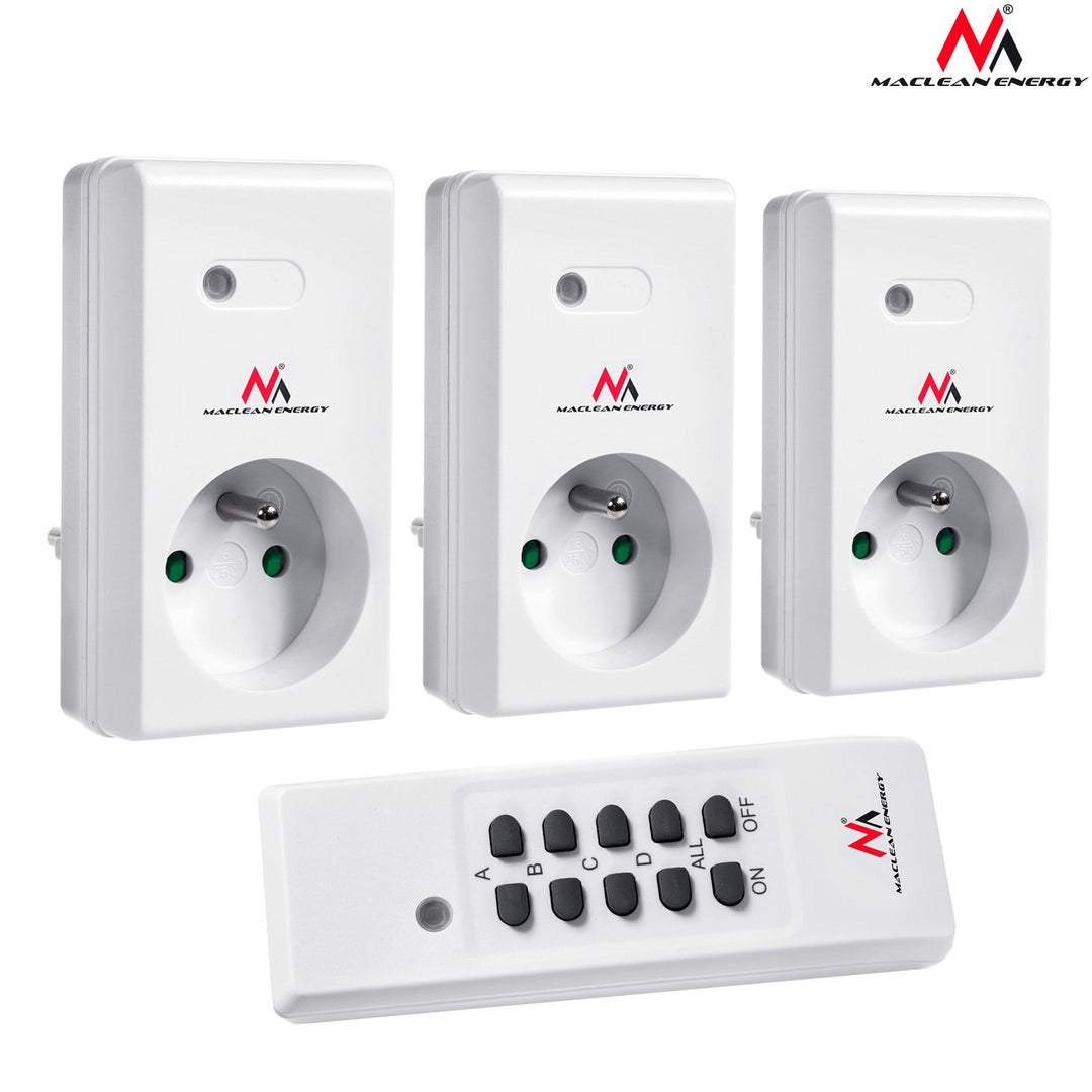 Maclean MCE15 programmable remote control sockets 3pcs + remote control