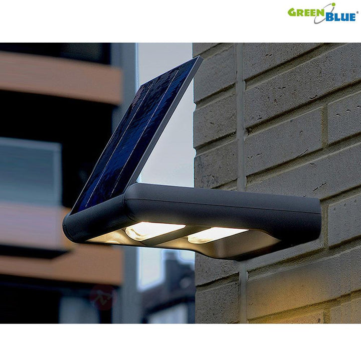 Lampa Balla LED Gréine GreenBlue GB131 Garden 12W le Dhá Shoilse Inchoigeartaithe le Braiteoir Gluaisne agus Twilight