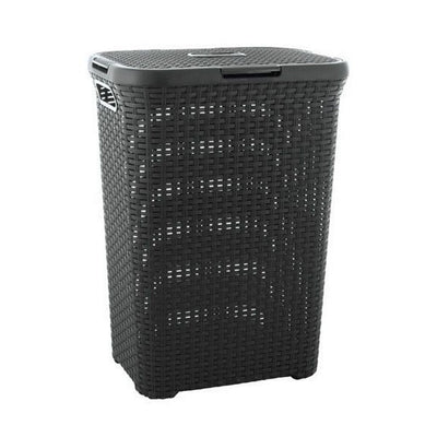 Curver laundry basket, openwork design, 40L, dark grey, Natural Style