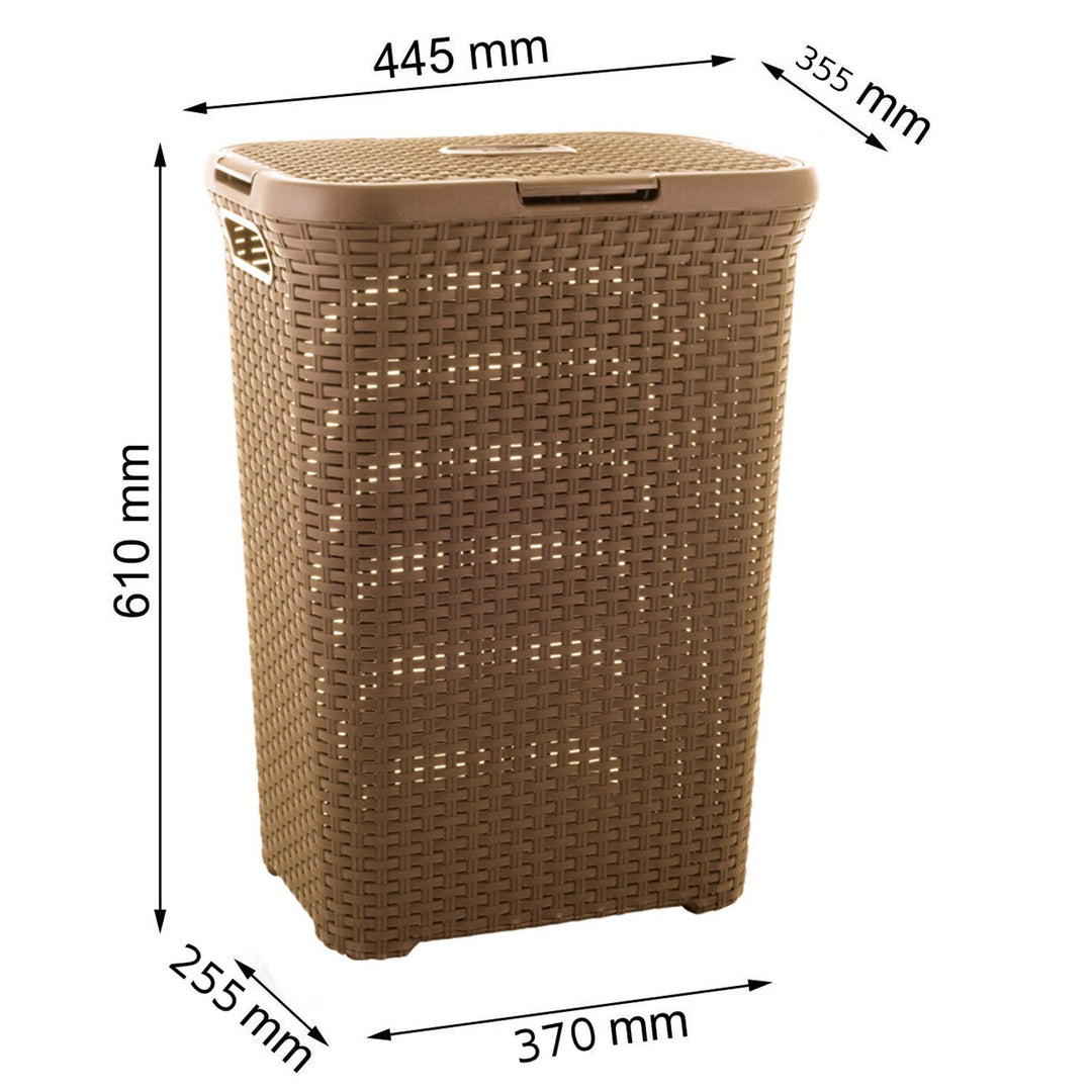 Curver laundry basket, openwork design, 60L, cream, Natural Style