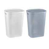 Curver 231007 Laundry Basket 60L Handle Lided Ventilated Solid Scandinavian Style Big