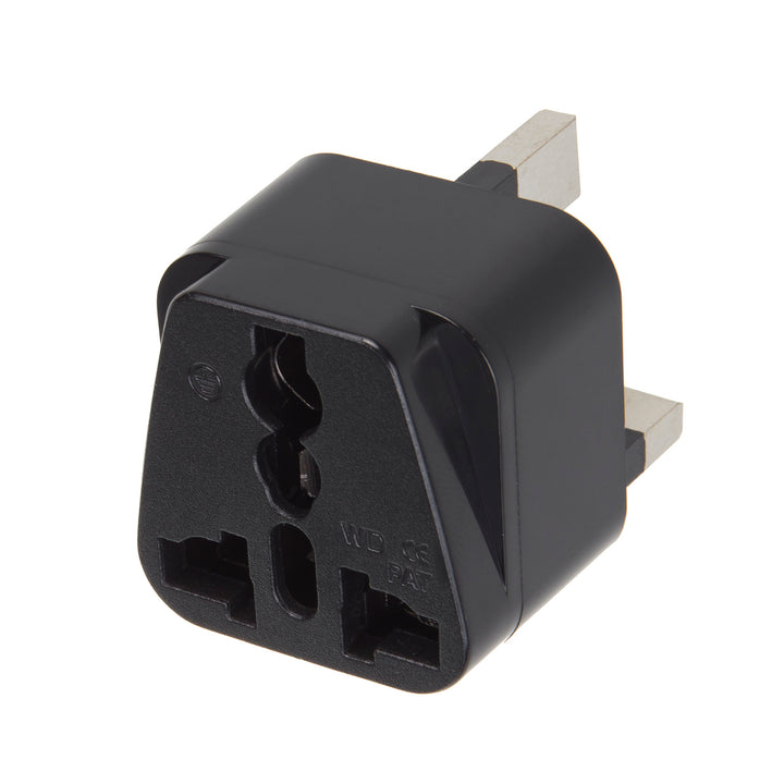 Maclean MCE154 Uilíoch Athmhais Adapter Stecker GB/UK (AE ar breiseán RA) Dubh