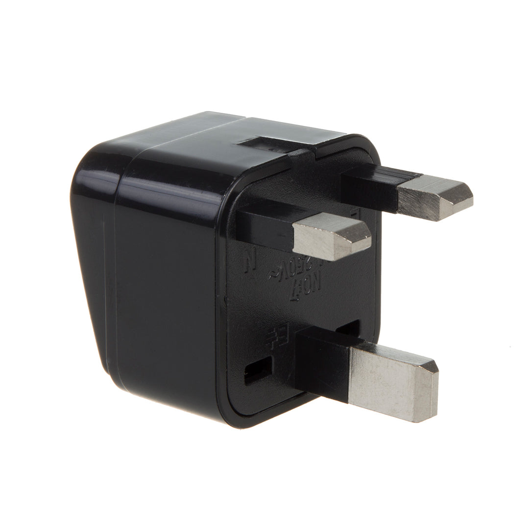 Maclean MCE154 Universal Travel Adapter 2-Pin to 3-Pin Plug GB UK (EU on UK plug) Black