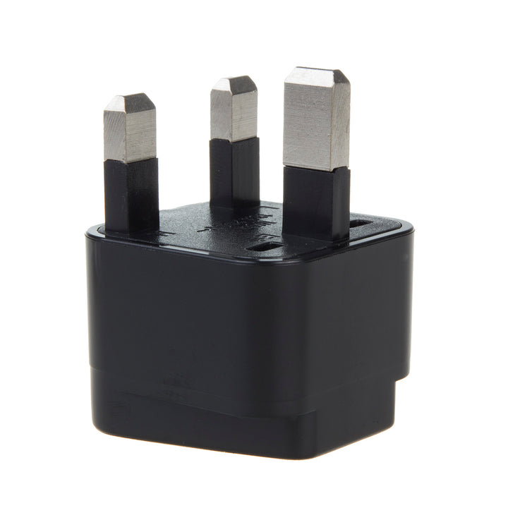 Maclean MCE154 Universal Travel Adapter 2-Pin to 3-Pin Plug GB UK (EU on UK plug) Black