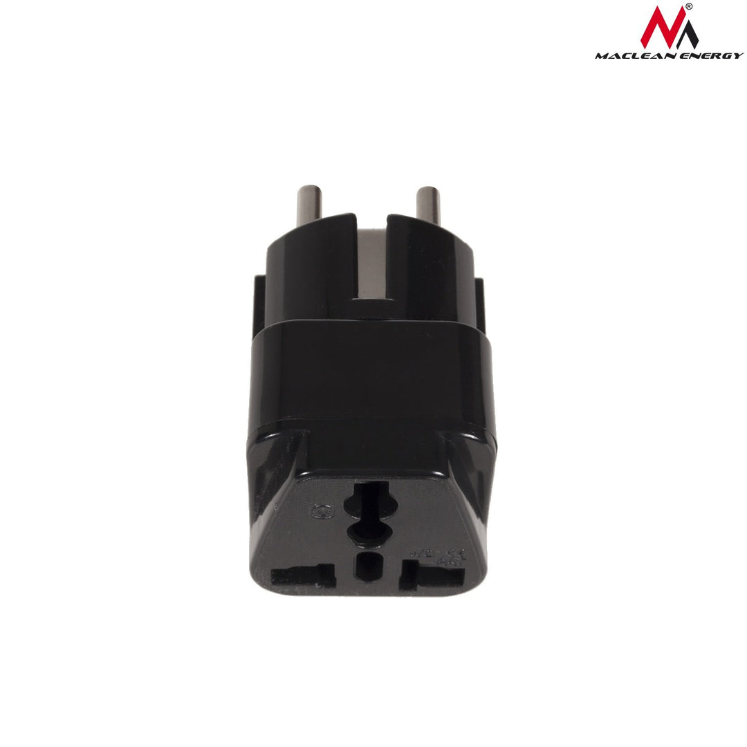 MACLEAN MCE155 Adapter Socket UK On Universal Unit Version Black