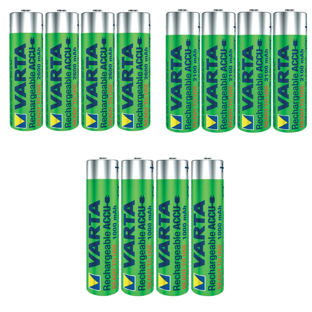 Varta 5716101404 4x Battery Rechargeable AAA / AA NiMH 800mAh 1000mAh 2100mAh 2600mAh R03 / R06