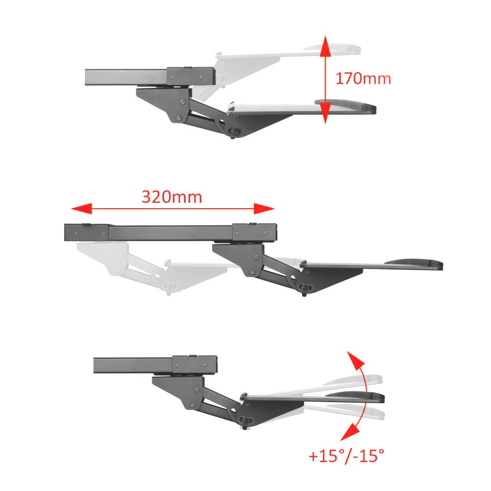 Maclean MC-757 Sealbhóir Deasc Méarchláir Méarchláir agus Luch Faoin Tráidire Deisce 67cm Pad Sealbhóir Dromchla