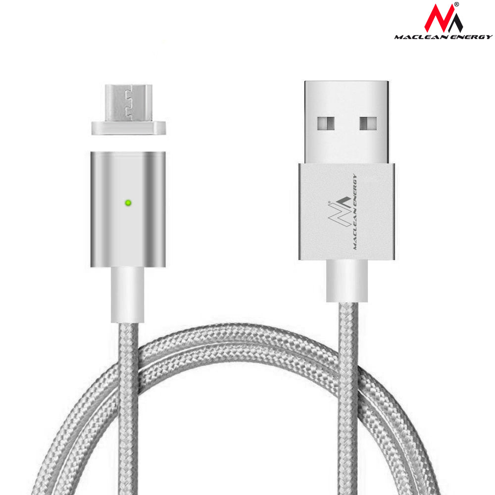 Maclean MCE160 USB microUSB Magnetic Metal Cable Charging Data Transfer iOS Android Lightning 1m