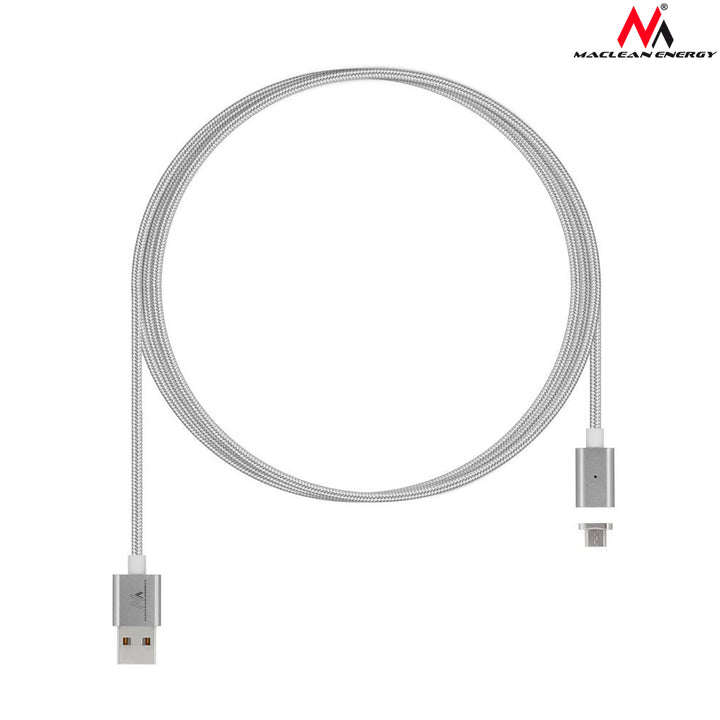 Maclean MCE160 USB microUSB Cábla Miotail Maighnéadach ag Muirir Aistriú Sonraí iOS Android Lightning 1m