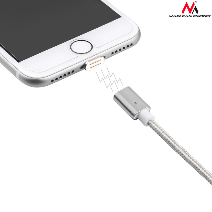 Maclean MCE160 USB microUSB Magnetic Metal Cable Charging Data Transfer iOS Android Lightning 1m