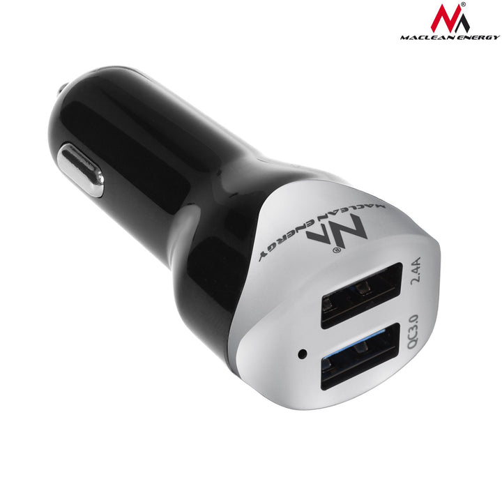 Maclean MCE157 Car Charger Muirear Tapa USB Dual QC 3.0 Uilíoch Cliste IC 1.5m 2.4A