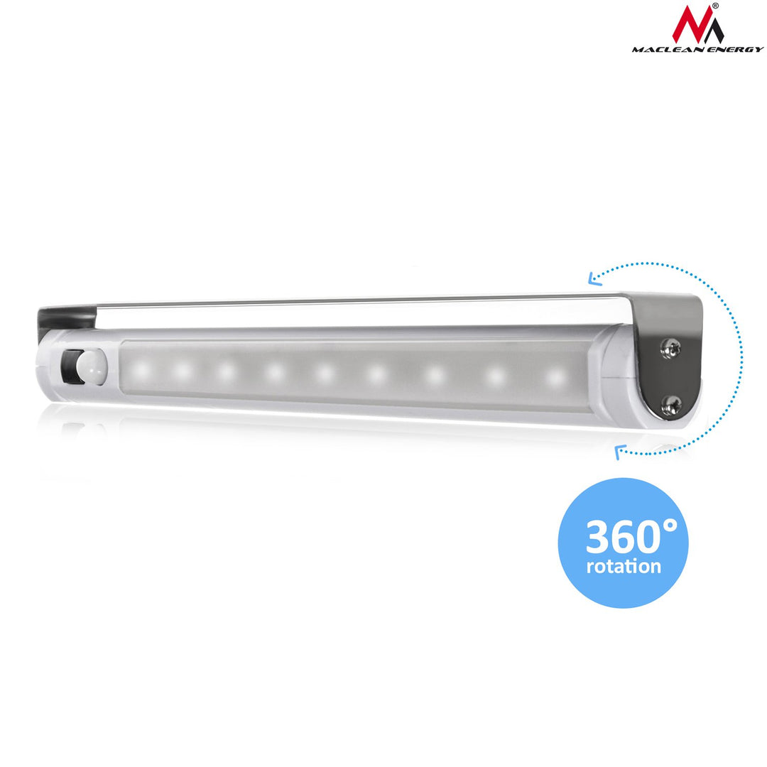 Maclean Energy MCE166 Under Shelf LED Light with PIR Motion Sensor Battery Powered Wireless