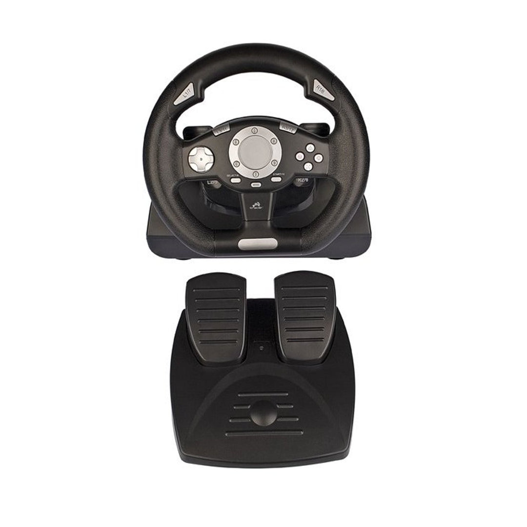 Tracer Sierra Steering Wheel with Pedals Gas Vibration Feedback PC USB 8 way DualPad