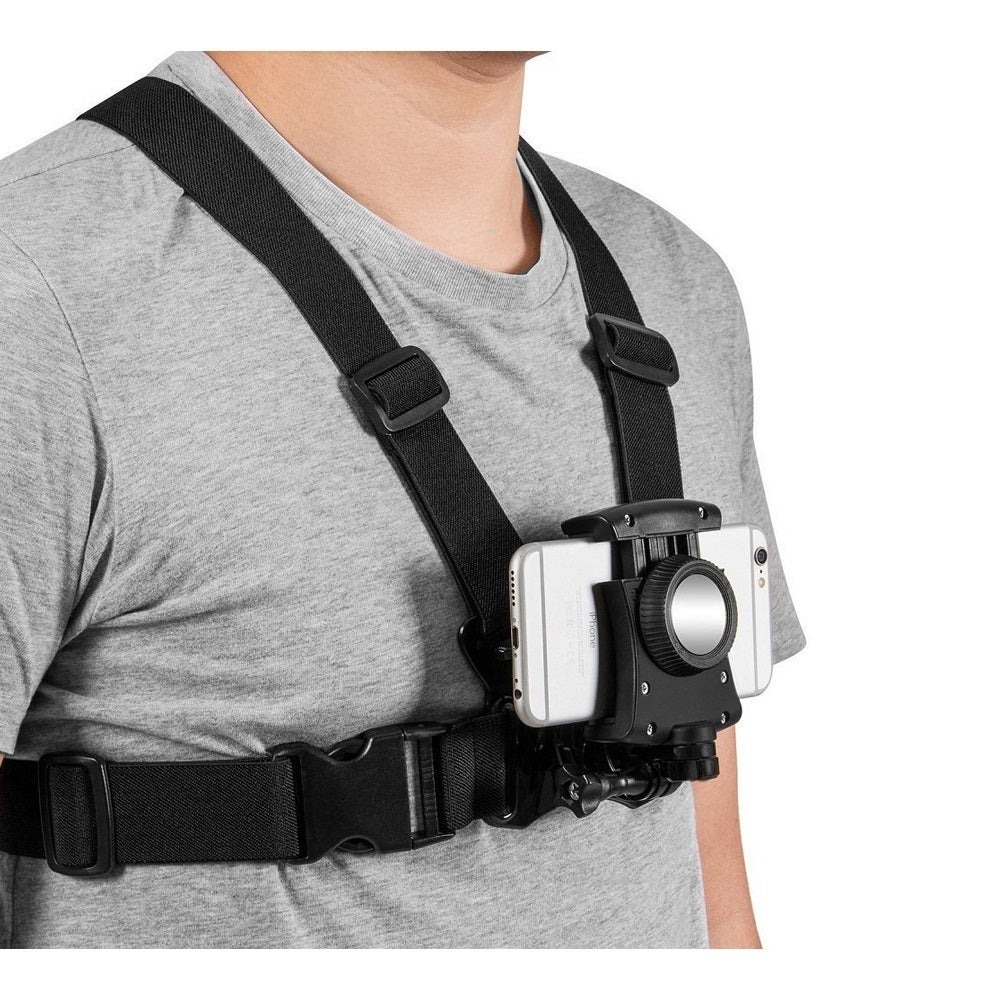 Ceamara Teileafóin Strap Harness Cliabh Maclean MC-773 Sealbhóir Coirp GoPro Spórt Mount Belt Inchoigeartaithe