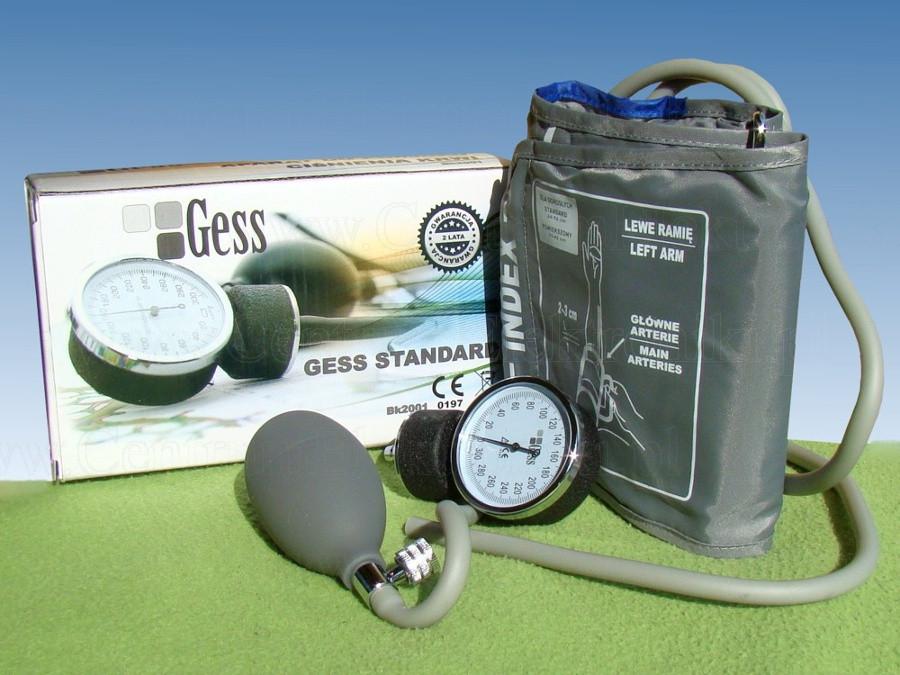 GESS Aneroid Sphygmomanometer Lámhleabhar Analógach Monatóir Brú Fola an Lámh Uachtarach le Cufa Stethoscope Lámhleabhar Tomhsaire Brú Fola Gess