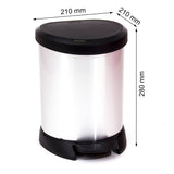 Metallic litter bin Curver Deco with plastic cover and opening pedal. 5l inner bucket