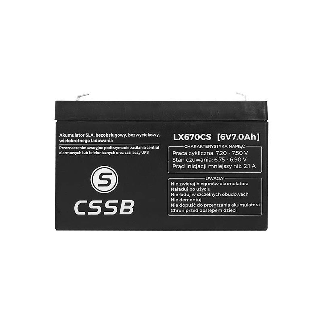 AGM gel maintenance-free battery model CSSB 6V 7Ah