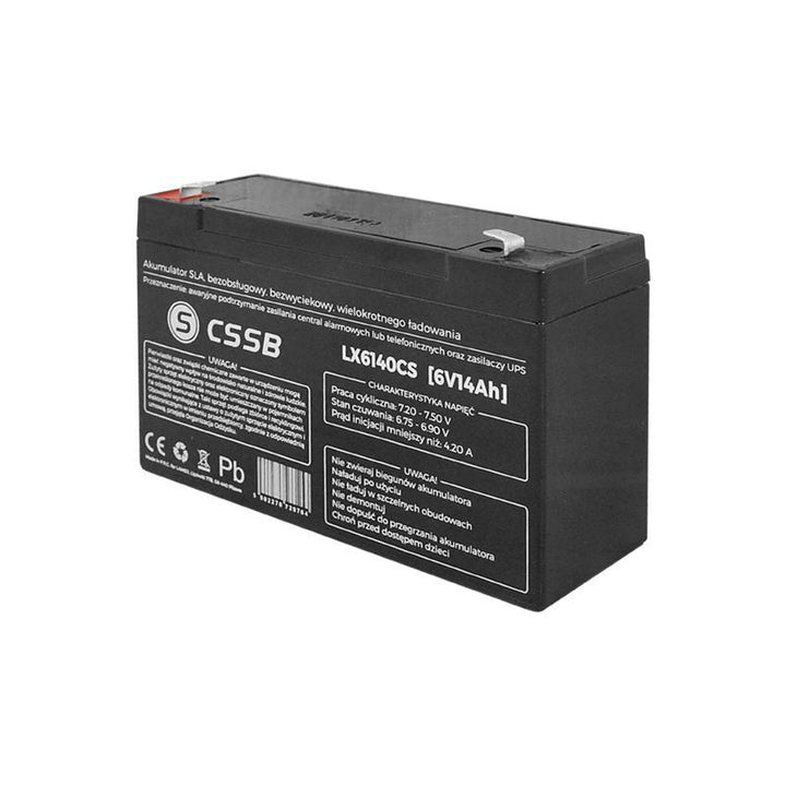 LTC CSSB LX6140 Rechargeable Gel Battery 6V 14Ah Maintenance Free