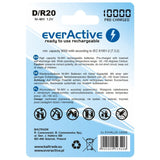 2x R20 D 10000mAh Rechargeables everActive Professional