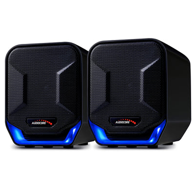Audiocore AC865 Computer Speakers Stereo USB Notebook Laptop 3.5mm Jack LED Backlight 6W