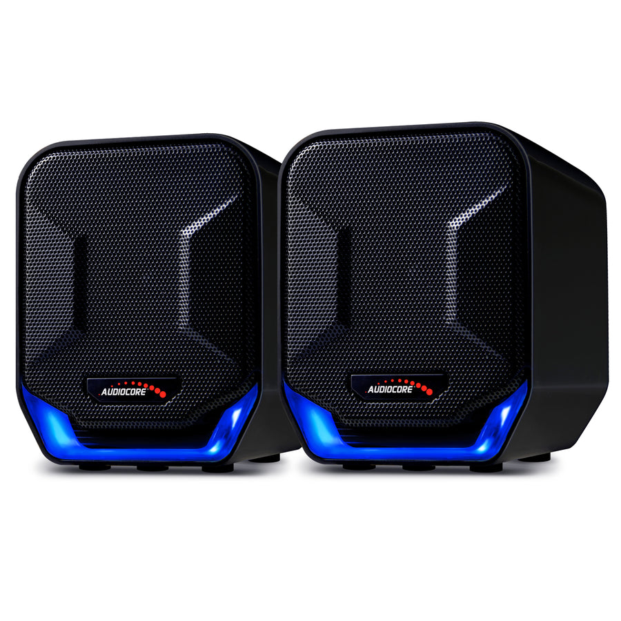 Audiocore AC865 Computer Speakers Stereo USB Notebook Laptop 3.5mm Jack LED Backlight 6W